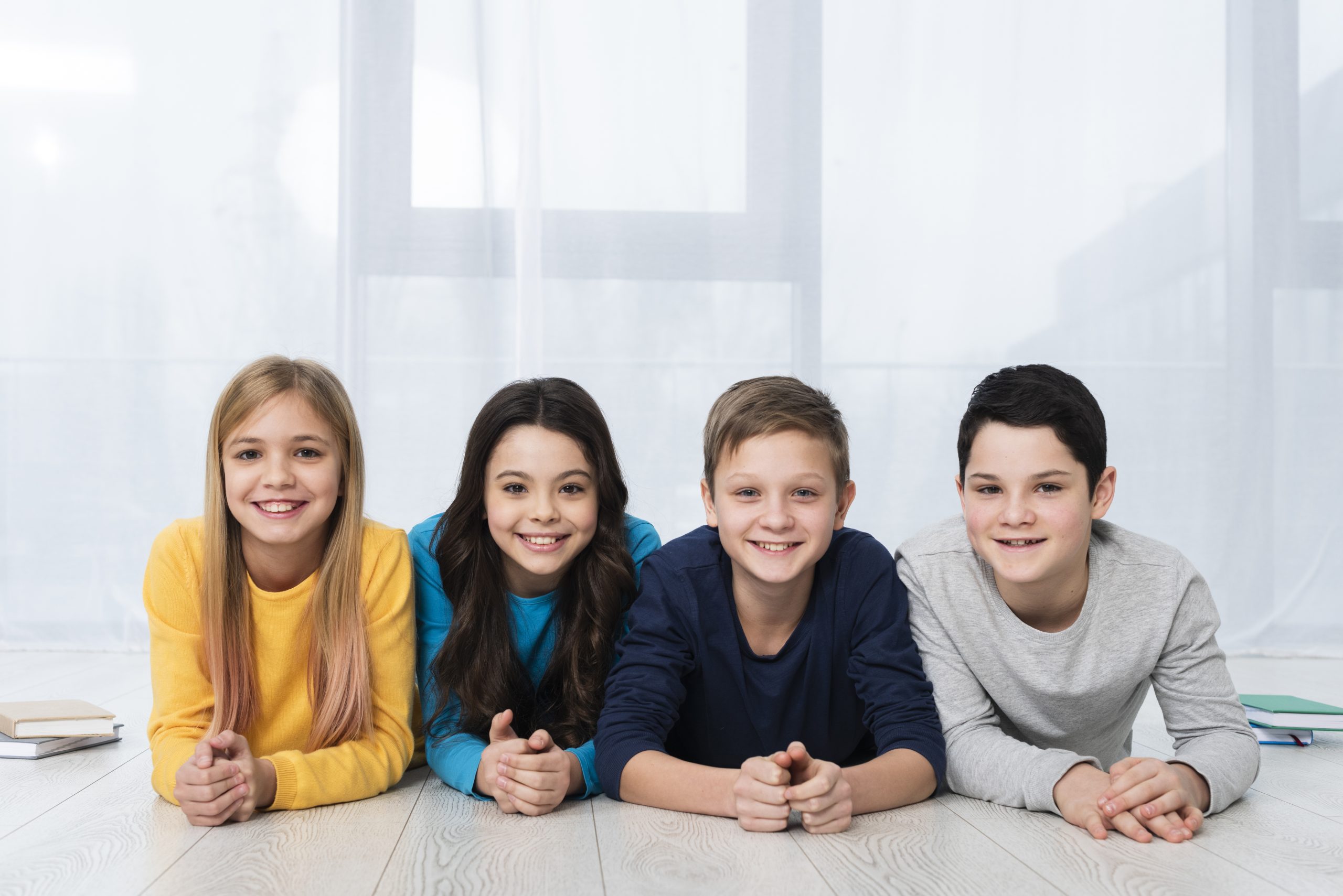low-angle-smiley-kids